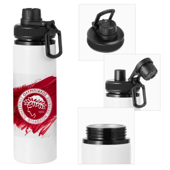 Olympiacos F.C., Metal water bottle with safety cap, aluminum 850ml