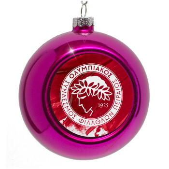 Olympiacos F.C., Purple Christmas tree ornament bauble 8cm