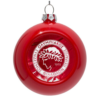 Olympiacos F.C., Red Christmas tree ornament bauble 8cm