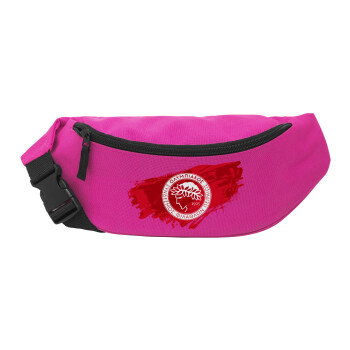 Olympiacos F.C., Unisex waist bag (banana) in PINK color with 2 pockets