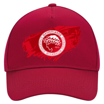 Olympiacos F.C., Adult Ultimate Hat RED, (100% COTTON DRILL, ADULT, UNISEX, ONE SIZE)