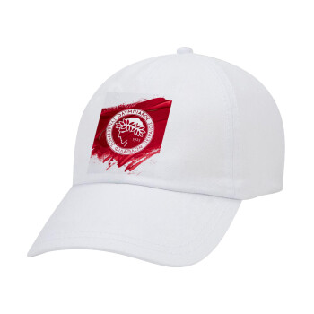 Olympiacos F.C., Καπέλο Ενηλίκων Baseball Λευκό 5-φύλλο (POLYESTER, ΕΝΗΛΙΚΩΝ, UNISEX, ONE SIZE)
