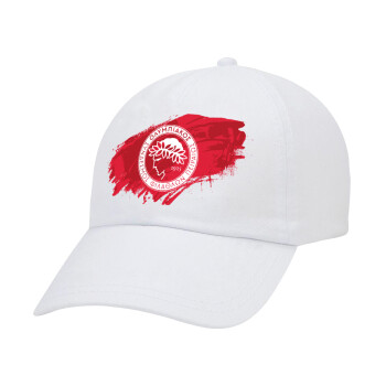 Olympiacos F.C., Adult Baseball Cap White 5-panel (POLYESTER, ADULT, UNISEX, ONE SIZE)