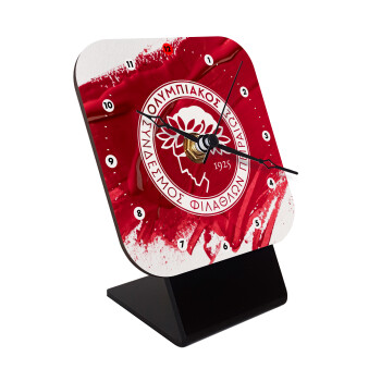 Olympiacos F.C., Quartz Wooden table clock with hands (10cm)