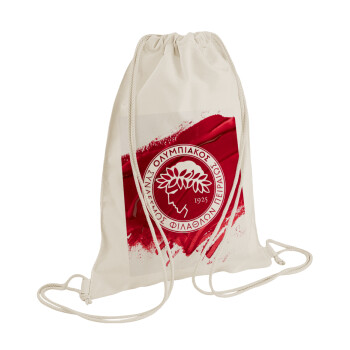 Olympiacos F.C., Backpack bag GYMBAG natural (28x40cm)