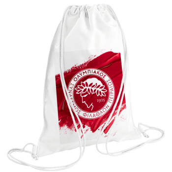 Olympiacos F.C., Backpack pouch GYMBAG white (28x40cm)