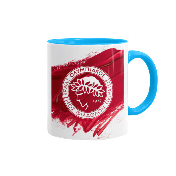 Olympiacos F.C., Mug colored light blue, ceramic, 330ml