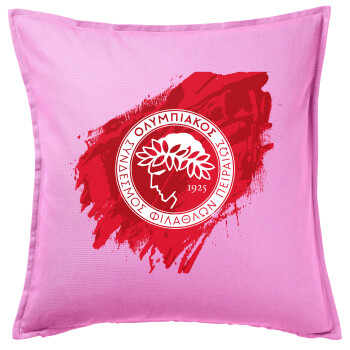 Olympiacos F.C., Sofa cushion Pink 50x50cm includes filling