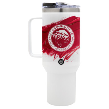 Olympiacos F.C., Mega Tumbler με καπάκι, διπλού τοιχώματος (θερμό) 1,2L