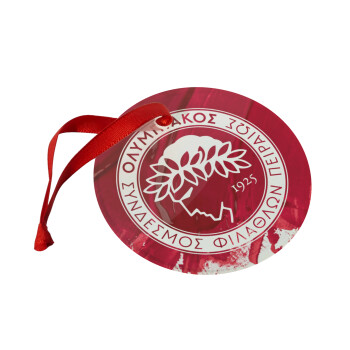 Olympiacos F.C., Christmas ornament glass 9cm