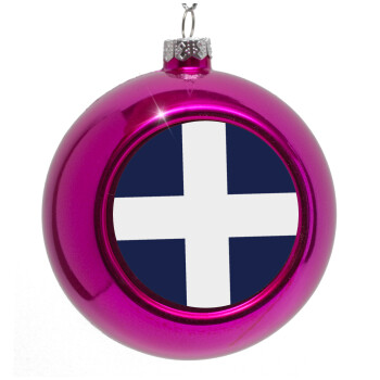 Ελληνική σημαία, Hellas, Purple Christmas tree ornament bauble 8cm