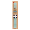 Easter Set, wooden keychain & aromatic flat Easter candle (30cm) (TURQUOISE)