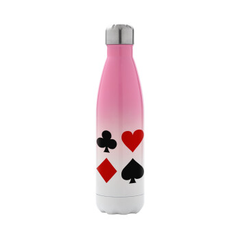 Τραπουλόχαρτα, Metal mug thermos Pink/White (Stainless steel), double wall, 500ml