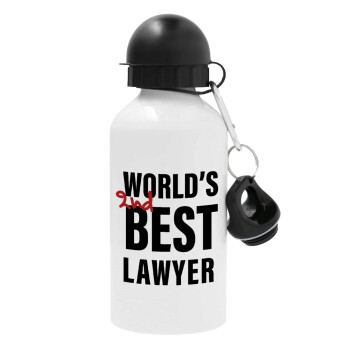 2nd, World Best Lawyer , Μεταλλικό παγούρι νερού, Λευκό, αλουμινίου 500ml