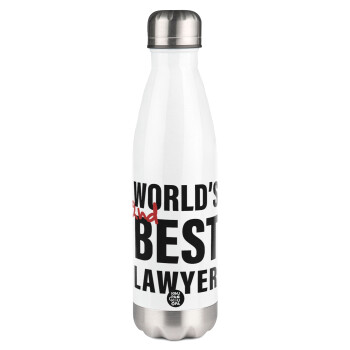 2nd, World Best Lawyer , Metal mug thermos White (Stainless steel), double wall, 500ml