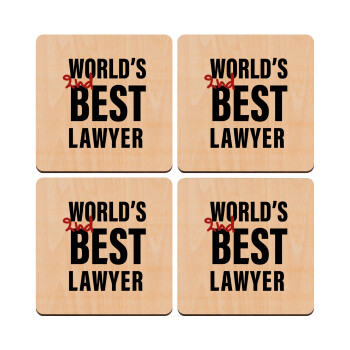 2nd, World Best Lawyer , ΣΕΤ x4 Σουβέρ ξύλινα τετράγωνα plywood (9cm)