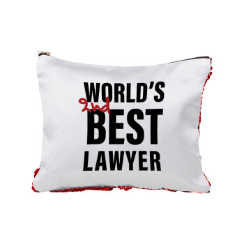 2nd, World Best Lawyer , Red sequin cosmetic bag