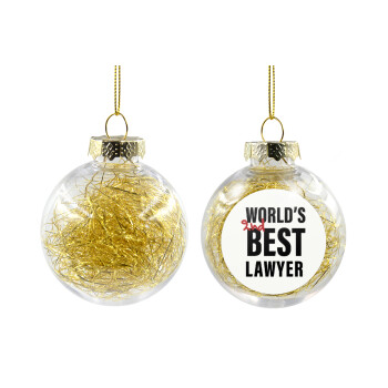 2nd, World Best Lawyer , Transparent Christmas tree ball ornament with gold filling 8cm