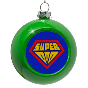 Super Dad 3D, Green Christmas tree ornament bauble 8cm