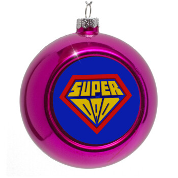 Super Dad 3D, Purple Christmas tree ornament bauble 8cm