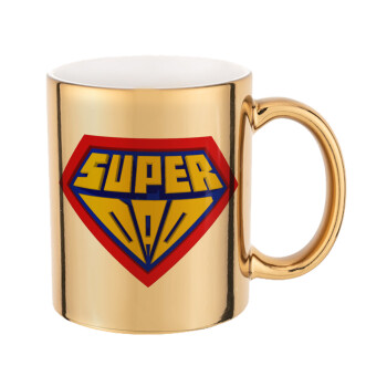 Super Dad 3D, Mug ceramic, gold mirror, 330ml