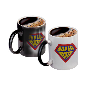 Super Dad 3D, Color changing magic Mug, ceramic, 330ml when adding hot liquid inside, the black colour desappears (1 pcs)