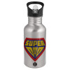 Metallic Silver with straw (500ml)