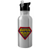 Metallic Silver with straw (600ml)