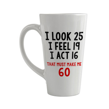 I look, i feel, i act..., Κούπα κωνική Latte Μεγάλη, κεραμική, 450ml