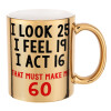 Mug ceramic, gold mirror, 330ml