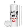 Eco friendly stainless steel tumbler 600ml, with metal straw & cleaning brush