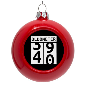 OLDOMETER, Στολίδι Χριστουγεννιάτικη μπάλα δένδρου Κόκκινη 8cm