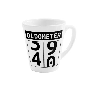 OLDOMETER, Κούπα κωνική Latte Λευκή, κεραμική, 300ml