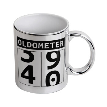 OLDOMETER, Κούπα κεραμική, ασημένια καθρέπτης, 330ml