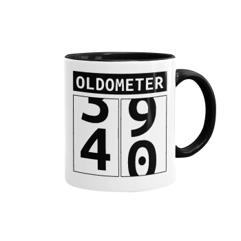 OLDOMETER, Mug colored black, ceramic, 330ml