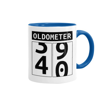 OLDOMETER, Κούπα χρωματιστή μπλε, κεραμική, 330ml