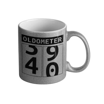 OLDOMETER, Κούπα Ασημένια Glitter που γυαλίζει, κεραμική, 330ml