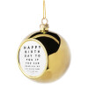 Golden Christmas tree ball ornament 8cm