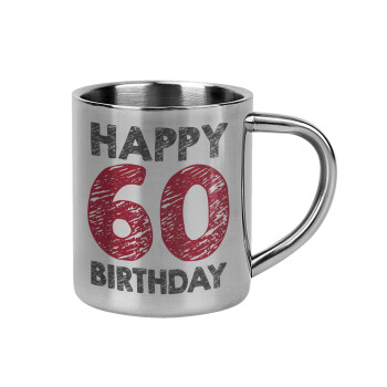 Happy 60 birthday!!!, Mug Stainless steel double wall 300ml