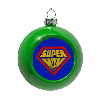 Super Mom 3D, Green Christmas tree ornament bauble 8cm