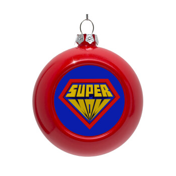 Super Mom 3D, Red Christmas tree ornament bauble 8cm