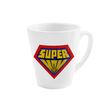 Super Mom 3D, Κούπα κωνική Latte Λευκή, κεραμική, 300ml