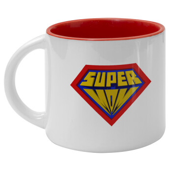 Super Mom 3D, Κούπα κεραμική 400ml Λευκή/Κόκκινη