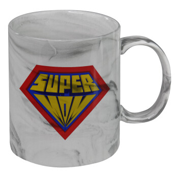 Super Mom 3D, Mug ceramic marble style, 330ml