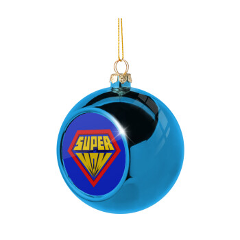 Super Mom 3D, Χριστουγεννιάτικη μπάλα δένδρου Μπλε 8cm