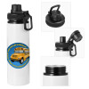 Metal water bottle with safety cap, aluminum 850ml