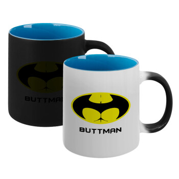 Buttman, Κούπα Μαγική εσωτερικό μπλε, κεραμική 330ml που αλλάζει χρώμα με το ζεστό ρόφημα