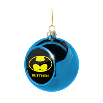 Buttman, Blue Christmas tree ball ornament 8cm