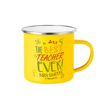 The best teacher ever!, Yellow Enamel Metallic Cup 360ml