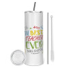 Eco friendly stainless steel tumbler 600ml, with metal straw & cleaning brush